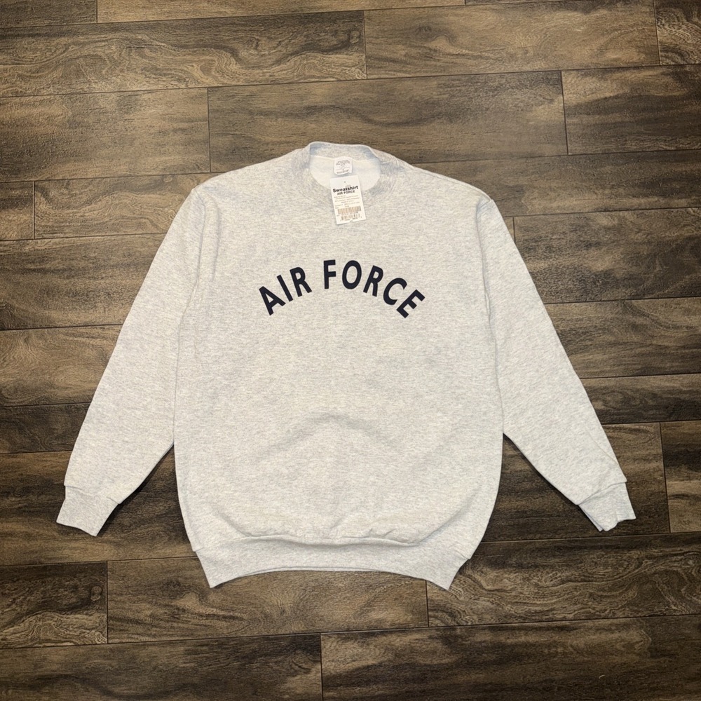 Vintage Air Force Crewneck Pullover Sweater Men's Size Small Heather Grey NWTGS